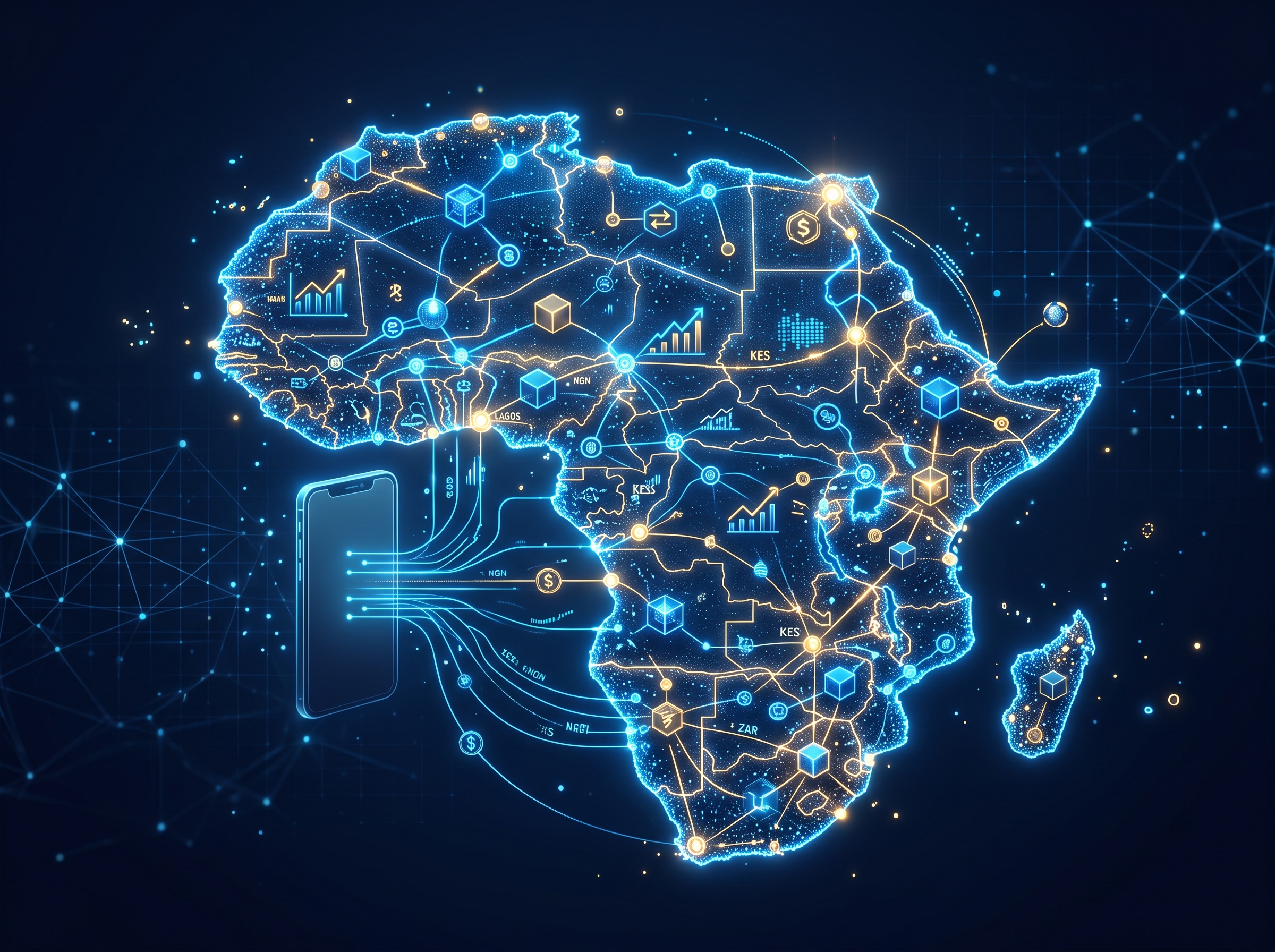 Écosystème numérique africain connecté — fintech, blockchain et innovation